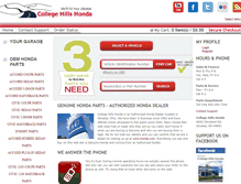Tablet Screenshot of collegehillshondaparts.com